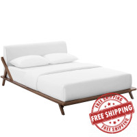 Modway MOD-6047-WAL-WHI Luella Queen Upholstered Fabric Platform Bed