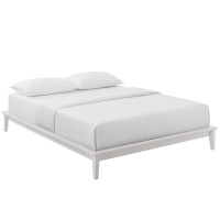 Modway MOD-6054-WHI Lodge Full Wood Platform Bed Frame
