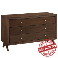 Modway MOD-6059-WAL Providence Three-Drawer Dresser or Stand