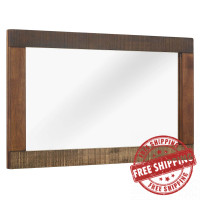 Modway MOD-6063-WAL Arwen Rustic Wood Frame Mirror
