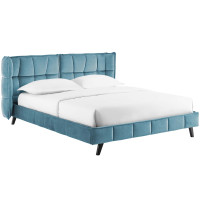 Modway MOD-6081-SEA Makenna Queen Performance Velvet Platform Bed