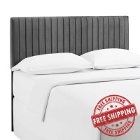 Modway MOD-6095-GRY Keira Full/Queen Performance Velvet Headboard