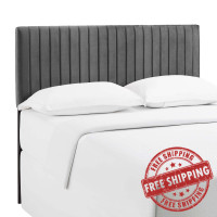 Modway MOD-6097-GRY Keira King/California King Performance Velvet Headboard