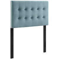 Modway MOD-6114-LBU Emily Twin Biscuit Tufted Performance Velvet Headboard