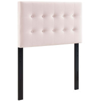Modway MOD-6114-PNK Emily Twin Biscuit Tufted Performance Velvet Headboard