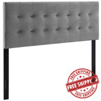 Modway MOD-6115-GRY Emily Full Biscuit Tufted Performance Velvet Headboard