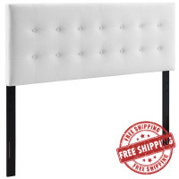 Modway MOD-6116-WHI Emily Queen Biscuit Tufted Performance Velvet Headboard