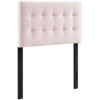 Modway MOD-6118-PNK Lily Biscuit Tufted Twin Performance Velvet Headboard