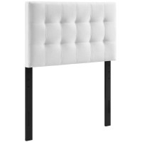 Modway MOD-6118-WHI Lily Biscuit Tufted Twin Performance Velvet Headboard