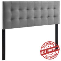Modway MOD-6119-GRY Lily Biscuit Tufted Full Performance Velvet Headboard