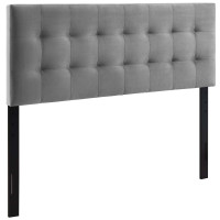 Modway MOD-6121-GRY Lily King Biscuit Tufted Performance Velvet Headboard