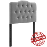Modway MOD-6126-GRY Annabel Twin Diamond Tufted Performance Velvet Headboard