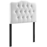 Modway MOD-6126-WHI Annabel Twin Diamond Tufted Performance Velvet Headboard