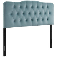 Modway MOD-6127-LBU Annabel King Diamond Tufted Performance Velvet Headboard