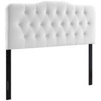 Modway MOD-6127-WHI Annabel King Diamond Tufted Performance Velvet Headboard