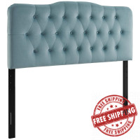 Modway MOD-6129-LBU Annabel Queen Diamond Tufted Performance Velvet Headboard