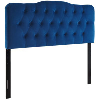 Modway MOD-6129-NAV Annabel Queen Diamond Tufted Performance Velvet Headboard