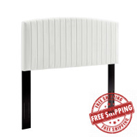 Modway MOD-6140-WHI White Rebecca Performance Velvet Twin Headboard