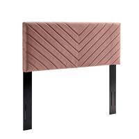 Modway MOD-6144-DUS Dusty Rose Alyson Angular Channel Tufted Performance Velvet Full / Queen Headboard