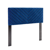 Modway MOD-6144-NAV Navy Alyson Angular Channel Tufted Performance Velvet Full / Queen Headboard