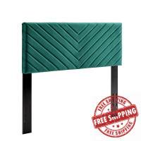 Modway MOD-6145-TEA Teal Alyson Angular Channel Tufted Performance Velvet King / California King Headboard