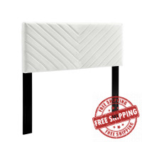 Modway MOD-6145-WHI White Alyson Angular Channel Tufted Performance Velvet King / California King Headboard