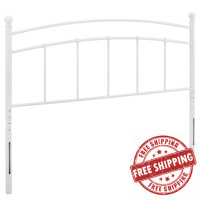 Modway MOD-6156-WHI White Abigail Twin Metal Headboard