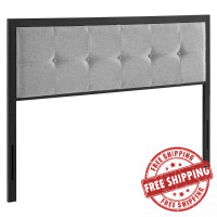 Modway MOD-6172-BLK-LGR Black Light Gray Teagan Tufted Twin Headboard