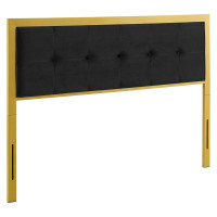 Modway MOD-6175-GLD-BLK Gold Black Teagan Tufted Full Performance Velvet Headboard