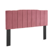 Modway MOD-6183-DUS Dusty Rose Camilla Channel Tufted King/California King Performance Velvet Headboard