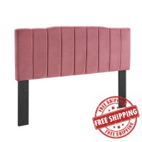 Modway MOD-6183-DUS Dusty Rose Camilla Channel Tufted King/California King Performance Velvet Headboard