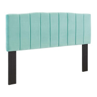 Modway MOD-6183-MIN Mint Camilla Channel Tufted King/California King Performance Velvet Headboard