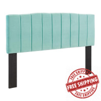 Modway MOD-6183-MIN Mint Camilla Channel Tufted King/California King Performance Velvet Headboard