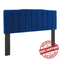 Modway MOD-6183-NAV Navy Camilla Channel Tufted King/California King Performance Velvet Headboard