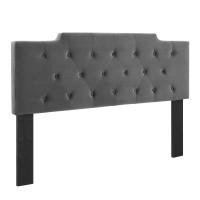 Modway MOD-6184-CHA Charcoal Juliet Tufted Twin Performance Velvet Headboard