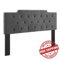 Modway MOD-6184-CHA Charcoal Juliet Tufted Twin Performance Velvet Headboard