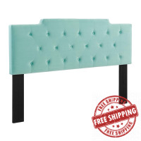 Modway MOD-6184-MIN Mint Juliet Tufted Twin Performance Velvet Headboard