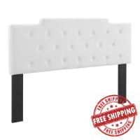 Modway MOD-6185-WHI White Juliet Tufted Full/Queen Performance Velvet Headboard