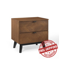 Modway MOD-6193-WAL Walnut Kali Wood Nightstand