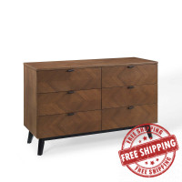 Modway MOD-6194-WAL Walnut Kali Wood Dresser