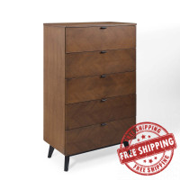 Modway MOD-6195-WAL Walnut Kali Wood Chest