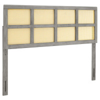 Modway MOD-6197-GRY Gray Luana Cane Full Headboard
