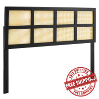 Modway MOD-6198-BLK Black Luana Cane Queen Headboard