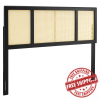 Modway MOD-6200-BLK Black Delmare Cane Full Headboard