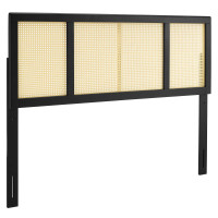 Modway MOD-6202-BLK Black Delmare Cane King Headboard