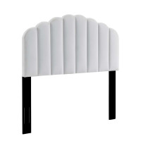 Modway MOD-6206-WHI White Veronique Twin Performance Velvet Headboard