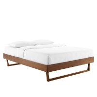 Modway MOD-6213-WAL Walnut Billie Full Wood Platform Bed Frame