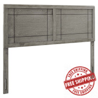 Modway MOD-6222-GRY Gray Archie Queen Wood Headboard