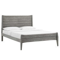 Modway MOD-6238-GRY Gray Georgia Queen Wood Platform Bed