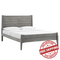 Modway MOD-6238-GRY Gray Georgia Queen Wood Platform Bed